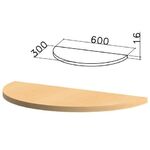 Стол приставной полукруг "Канц", 600х300х750 мм, БЕЗ ОПОРЫ, цвет бук невский, ПК35.10