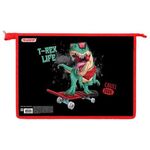 Папка для тетрадей ПИФАГОР А4, 1 отделение, картон/пластик, на молнии, "T-Rex Life", 271439