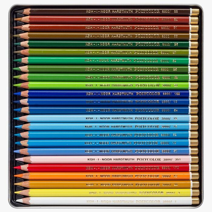 Набор карандашей цветных худож. "Пейзаж" 'Polycolor' KOH-I-NOOR, 24цв. (мет. коробка)