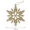 Украшение елочное подвесное "Снежинка золотистая" ЗОЛОТАЯ СКАЗКА, НАБОР 4 шт, 13 см, глиттер, 591132