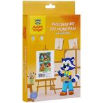 Рисование по номерам на картоне Мульти-Пульти "Мишка. Щенок", А5, 2шт., с акриловыми красками, картон