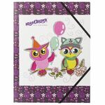 Папка на резинках ЮНЛАНДИЯ "Умные совы", А4, цветная печать, до 300 листов, 500 мкм, 228048