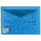 Папка-конверт с кнопкой BRAUBERG, А4, до 100 листов, прозрачная, синяя, СВЕРХПРОЧНАЯ 0,18 мм, 224813