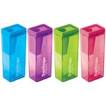 Точилка пластиковая Berlingo "NeonBox" 1 отверстие, контейнер, ассорти