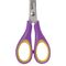 Ножницы ЮНЛАНДИЯ "ВОЗДУШНЫЙ ЗМЕЙ", 125 мм, для правши, резиновые вставки, фиолетово-желтые, европодвес, 236856