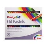Пастель масляная художественная PENTEL "Oil Pastels", 36 цветов, круглое сечение, картонная упаковка, PHN4-36