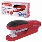 Степлер №24/6, 26/6 BRAUBERG "SX-39", до 25 листов, красный, 228592
