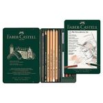 Набор художественный FABER-CASTELL "Pitt Monochrome", 12 предметов, металлическая коробка, 112975
