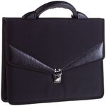 Портфель OfficeSpace "Turin", ткань, черный, 2 отделения, метал. замок