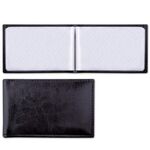 Визитница однорядная BRAUBERG "Imperial", на 20 визиток, под гладкую кожу, черная, 232291