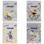 Блокнот А5 146х205 мм, 60 л., гребень, картон, клетка, ЮНЛАНДИЯ, "НЕПОСЕДЫ", 129815