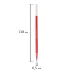 Стержень гелевый BRAUBERG 130 мм, КРАСНЫЙ, игольчатый узел 0,5 мм, линия письма 0,35 мм, 170171