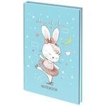 Блокнот МАЛЫЙ ФОРМАТ (110х147 мм), А6, 80 л., твёрдый, клетка, выборочный лак, BRAUBERG KIDS, "Зайка", 114449