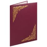 Папка адресная бумвинил с виньеткой, формат А4, бордовая, индивидуальная упаковка, STAFF "Basic", 129575