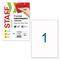Этикетка самоклеящаяся УДАЛЯЕМАЯ, 210х297 мм, 1 этикетка, белая, 65 г/м2, 50 листов, STAFF, 128820