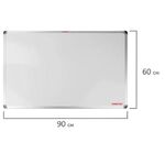 Доска магнитно-маркерная 60х90 см, алюминиевая рамка, ГАРАНТИЯ 10 ЛЕТ, РОССИЯ, ОФИСМАГ, 236446