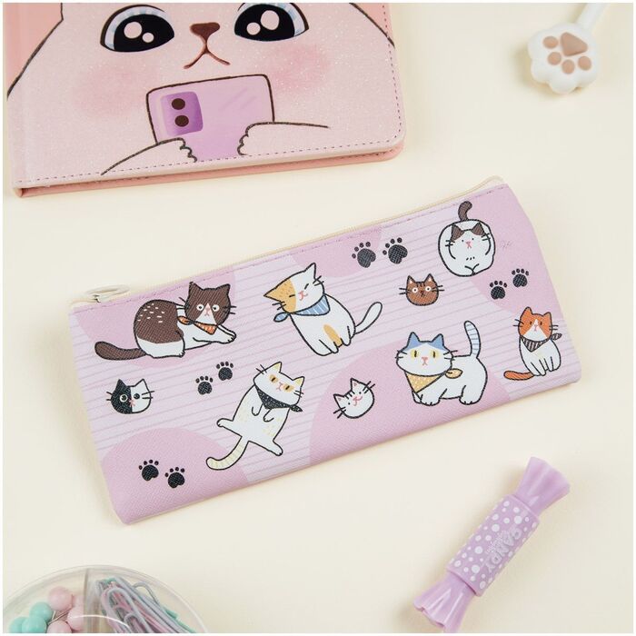 Пенал мягкий 200*100 MESHU "Meow", искусственная кожа