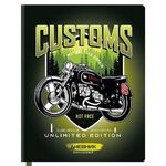 Дневник 1-4 класс 48 л., кожзам (твердая с поролоном), печать, наклейки, ЮНЛАНДИЯ, "Мотоцикл", 106186