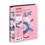 Тетрадь на кольцах А5 (180х220 мм), 80 листов, под кожу, клетка, BRAUBERG VISTA, "Bouquet", 112123