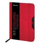 Блокнот А5 (162х218 мм), BRAUBERG "NOTE", под кожу софт-тач, с резинкой, 80 л., клетка, красный, 113439