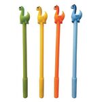 Ручка с топпером шариковая ЮНЛАНДИЯ "Динозаврик", корпус ассорти, СИНЯЯ, пишущий узел 0,7 мм, 143809