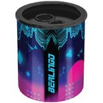 Точилка металлическая Berlingo "Retro Future", 2 отверстия, с контейнером