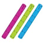 Линейка 30 см гибкая BRAUBERG "FLEX", пластиковая, ассорти, европодвес, 210675