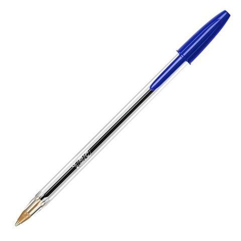 Ручки шариковые BIC "Cristal Original", НАБОР 10 шт., СИНИЕ, узел 1 мм, линия письма 0,32 мм, пакет, 830863