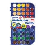 Краски акварельные BRAUBERG "PREMIUM" 48 цветов, круглые кюветы 23 мм, пенал, 191747