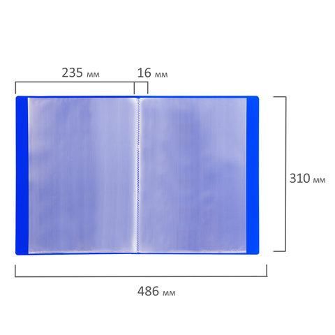 Папка 20 вкладышей BRAUBERG "Neon", 16 мм, неоновая, синяя, 700 мкм, 227451