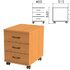 Тумба подкатная "Фея", 400х515х530 мм, 3 ящика, цвет орех милан, ТФ08.5