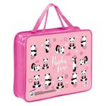 Папка на молнии с ручками ЮНЛАНДИЯ А4, 1 отделение, пластик, ширина 80 мм, "Pandamania", 271461