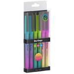 Ручка гелевая Berlingo "Radiance" черная, 0,5мм, корпус ассорти, 6шт., PET бокс