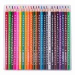 Карандаши цветные ЮНЛАНДИЯ "ЮНЛАНДИК-ДЕТЕКТИВ", 24 цвета, трехгранные, с раскраской, 181682