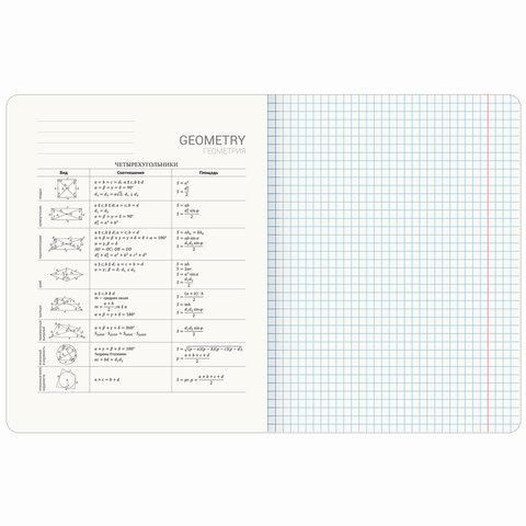 Тетрадь предметная "PASTEL" 48 л., SoftTouch, фольга, ГЕОМЕТРИЯ, клетка, BRAUBERG, 404314