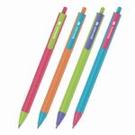 Ручка шариковая автоматическая BRAUBERG "MIX", СИНЯЯ, корпус ассорти, узел 0,7 мм, линия письма 0,35 мм, 143457