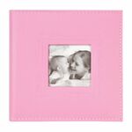 Фотоальбом BRAUBERG "Cute Baby" на 200 фото 10х15 см, под кожу, бумажные страницы, бокс, розовый, 391141