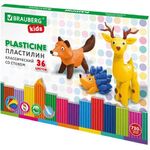 Пластилин классический BRAUBERG KIDS, 36 цветов, 720 г, стек, ВЫСШЕЕ КАЧЕСТВО, 106438