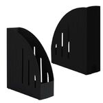 Лоток вертикальный для бумаг BRAUBERG "Energy" (241х85х300 мм), эргономичная форма, черный, 231549