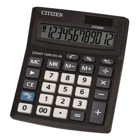 Калькулятор настольный CITIZEN BUSINESS LINE CMB1201BK, МАЛЫЙ (137х102 мм), 12 разрядов, двойное питание
