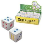 Ластик BRAUBERG "Cubo", 24х24х24 мм, белый, ассорти, 223605