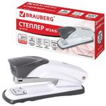 Степлер №24/6, 26/6 металлический BRAUBERG "Universal+", до 25 листов, белый, 227781