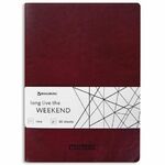 Тетрадь 60 л. в линию обложка гладкий кожзам, сшивка, B5 (179х250мм), БОРДОВЫЙ, BRAUBERG VIVA, 403904