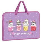 Папка на молнии с ручками ЮНЛАНДИЯ А4, 1 отделение, пластик, ширина 45 мм, "Sweet", 270947