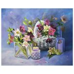 Картина по номерам 40х50 см ОСТРОВ СОКРОВИЩ "Морозник - подарок на Рождество", на подрамнике, акрил, кисти, 662905