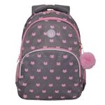 Рюкзак GRIZZLY школьный, анатомическая спинка, 2 отделения, для девочек, "PINK CATS", 40х27х20 см, RG-360-5/2