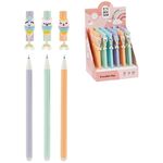 Ручка гелевая стираемая MESHU "Rainbow" синяя, 0,5мм, корпус ассорти, с топпером