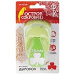 Дырокол фигурный "Листок клевера", диаметр вырезной фигуры 38 мм, ОСТРОВ СОКРОВИЩ, 227169