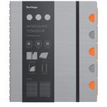 Бизнес-тетрадь А5+, 80л., Berlingo "Steel&Style Pro", клетка, на гребне, 80г/м2, перфорация, разделители, линейка, закладка, серебристый металлик