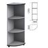 Шкаф (стеллаж) угловой "Монолит", 390х390х1250 мм, 2 полки, цвет серый, УМ47.11